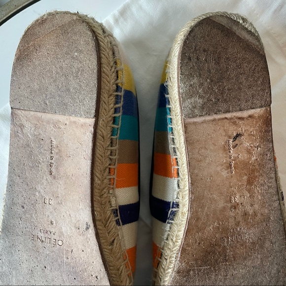 Celine Rainbow Canvas Espadrilles Size 38 - Picture 9 of 9